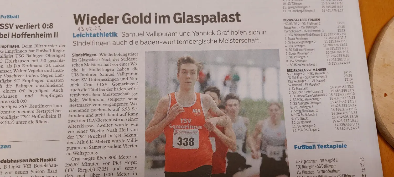Leichtathletik Meisterschaften in Sportverein Unterjesingen