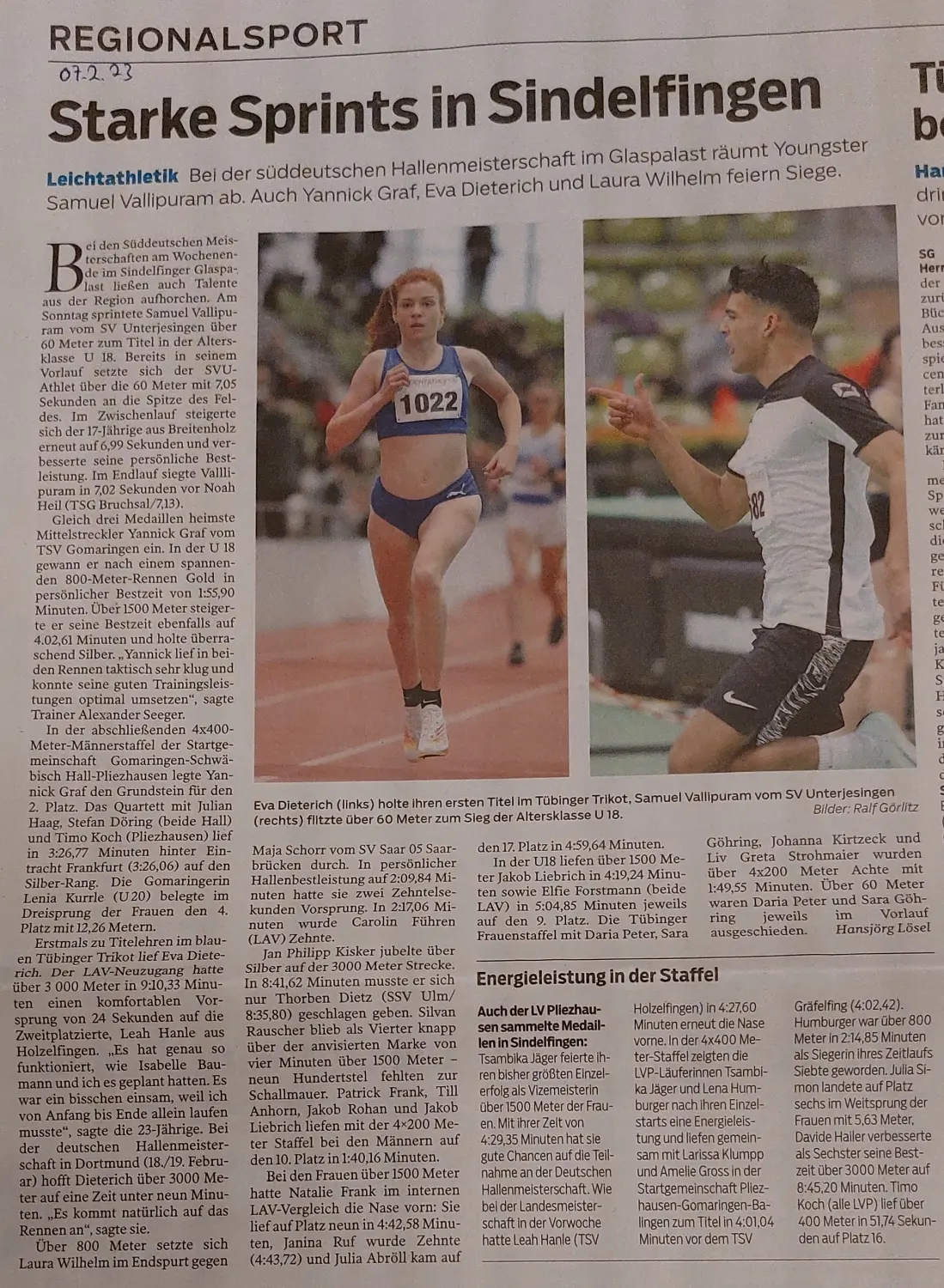 Leichtathletik Meisterschaften in Sportverein Unterjesingen